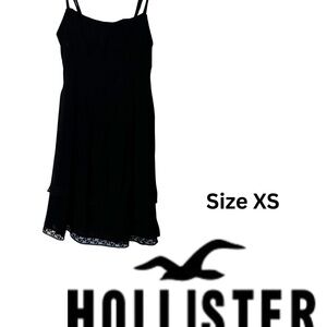 EUC Hollister Black Spaghetti Strap Mini Dress in size XS